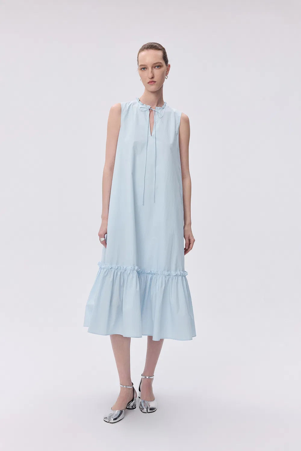 Corrine Detachable Collar Dress in Cotton