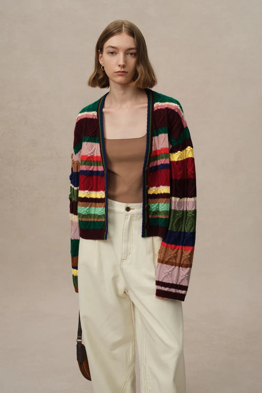 Lila Colorful Cardigan in Merino Wool Knit