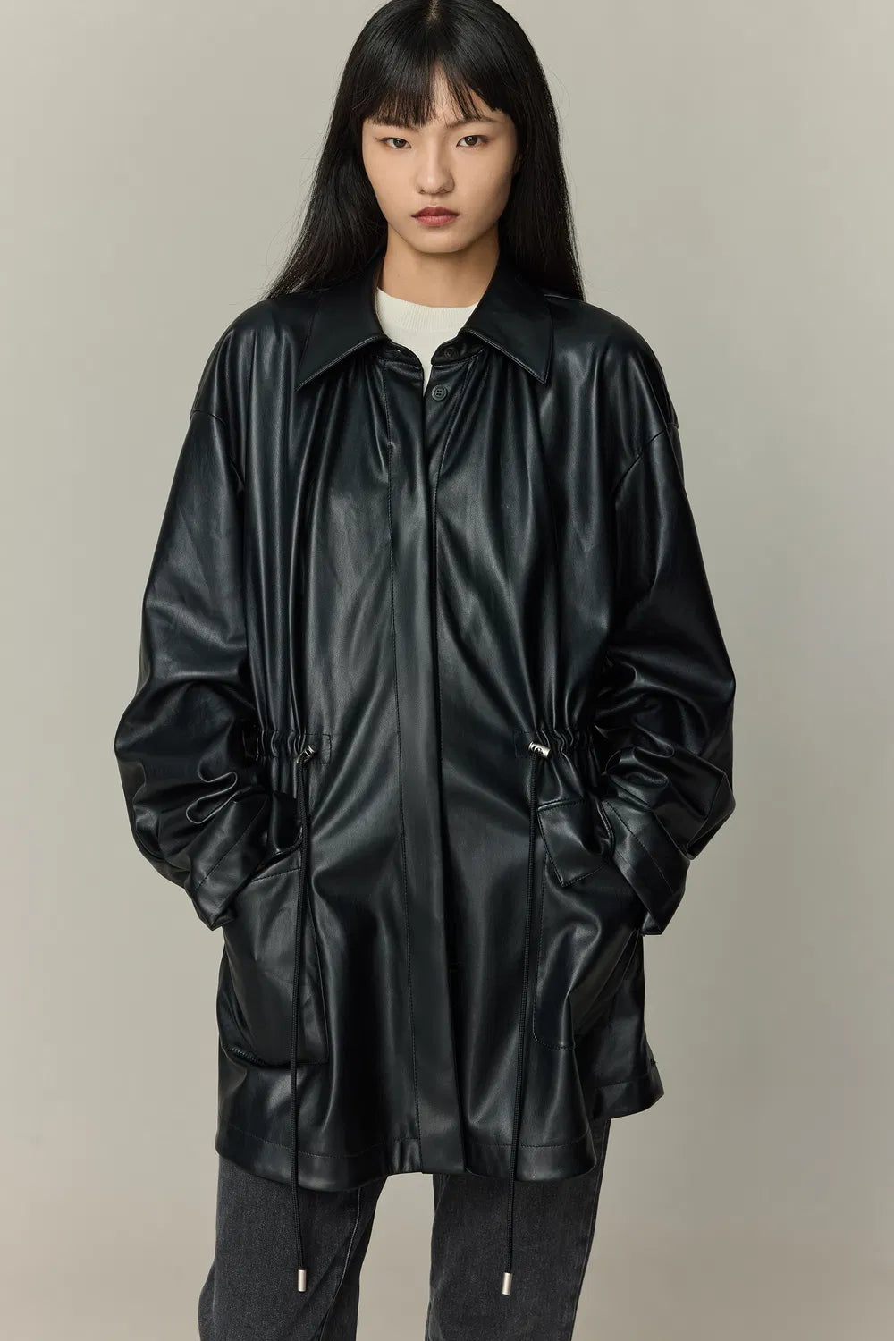 Field Oversized Shirt in Vegan Leather