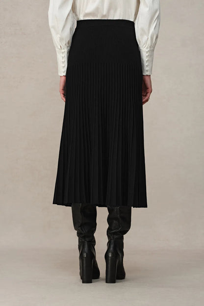 Grace Pleated Skirt in Anti-Pilling Tencel Blend Knit