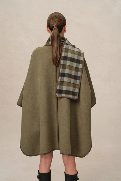 Eila Wool Scarf Coat in Double-Face Merino Wool