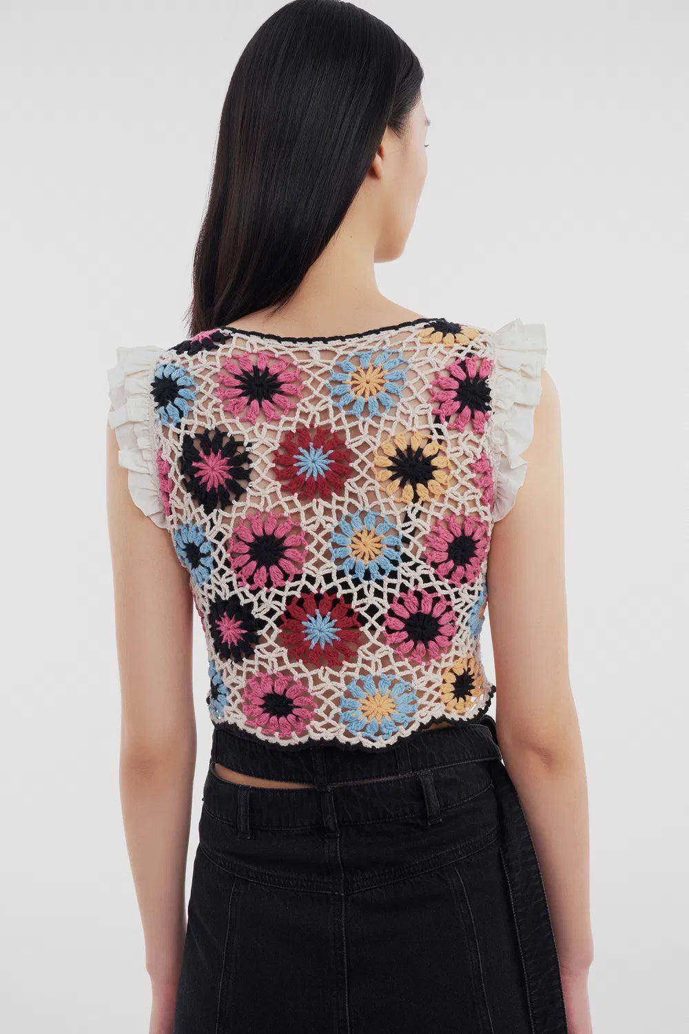 Mia Handcrafted Crochet Top in Cotton Knit