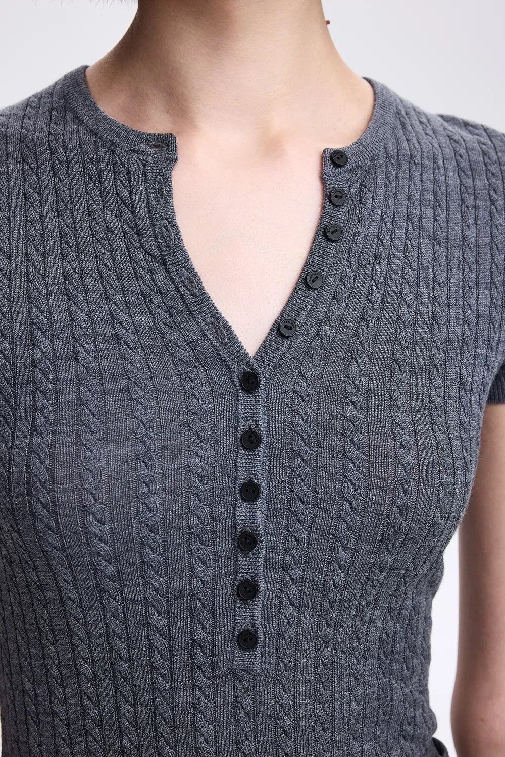 Lauren Cable Top in Merino Wool Knit