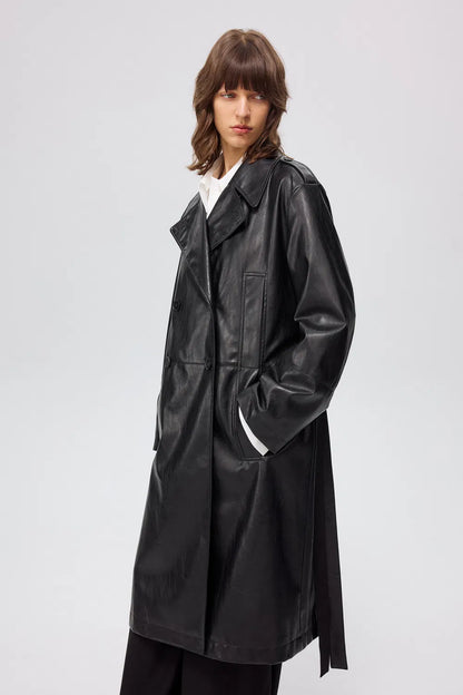 Excelsior Trench Coat in Vegan Leather