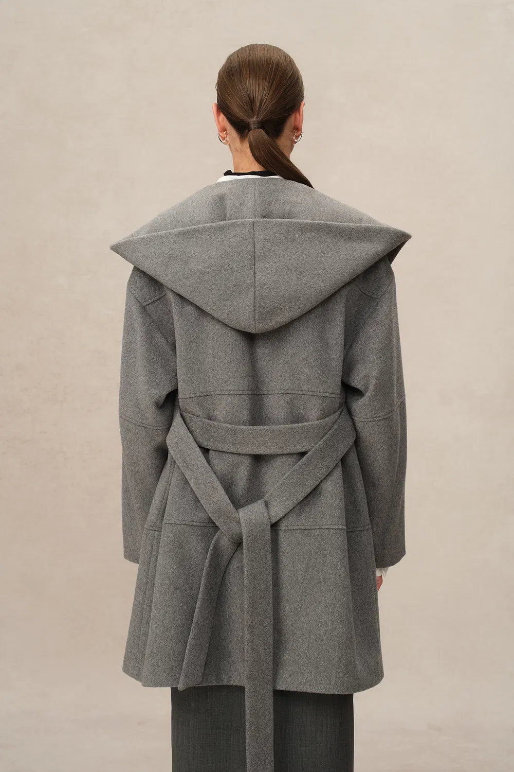 Chesterfield Multi-Piece Structure Hooded Coat in Wool Cashmere