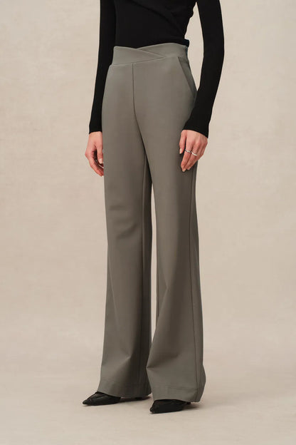 Heather High-Waisted Trousers in High-Stretch Knit