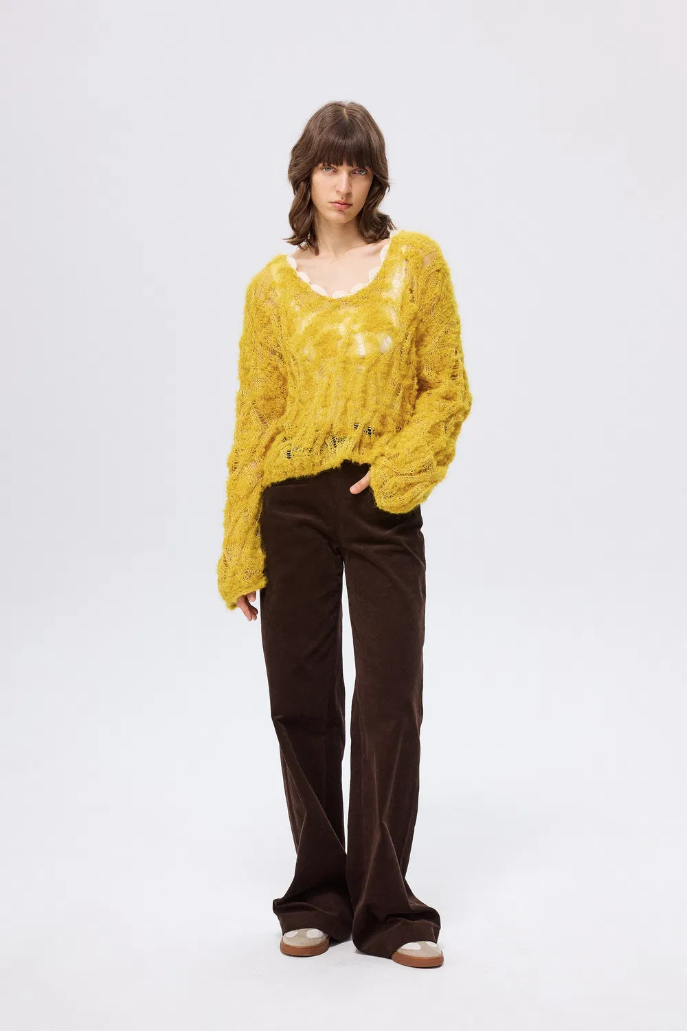 Mist Open Knit Sweater in Alpaca and Mohair Wool Knit