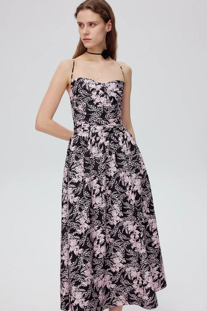 Chantal Flora Prints Dress in Silk Cotton