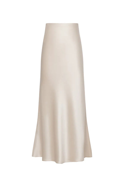 Moon White Skirt in Premium Silky Satin