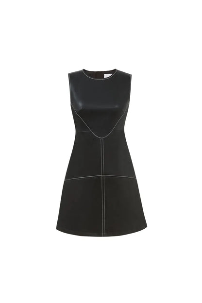 Amaya Dress in Vegan Leather