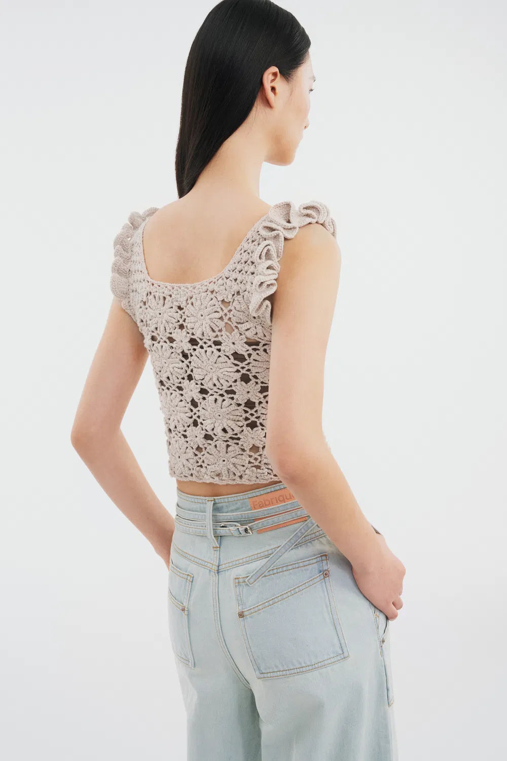 Mia Handcrafted Crochet Floral Top in Cotton