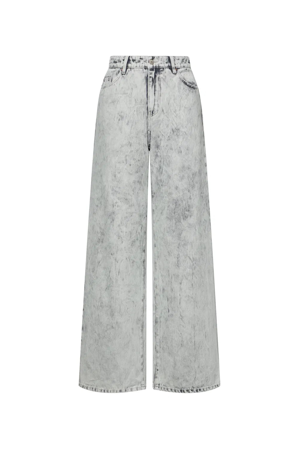 Fiona Wide Leg Jeans in Washed Cotton Denim