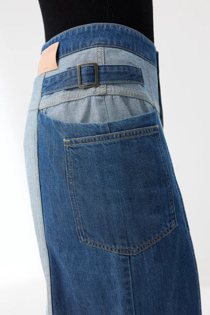 Gachi Patched Jeans in Cotton Denim