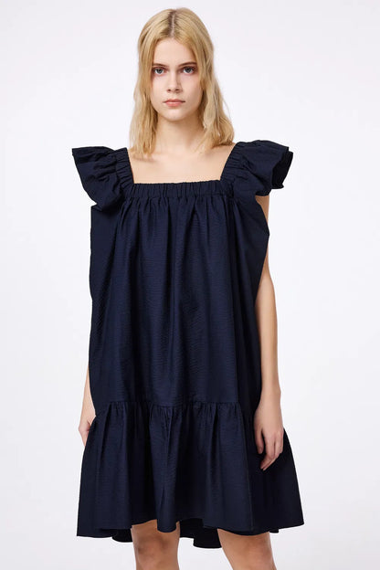 Emily Square Neck Dress in Cotton