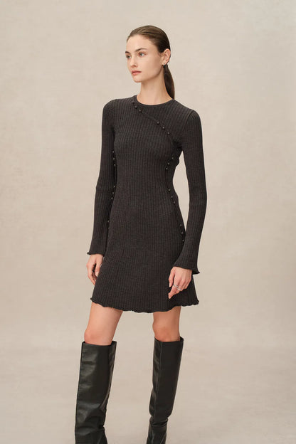 Celeste Fitted Dress in Merino Wool Knit