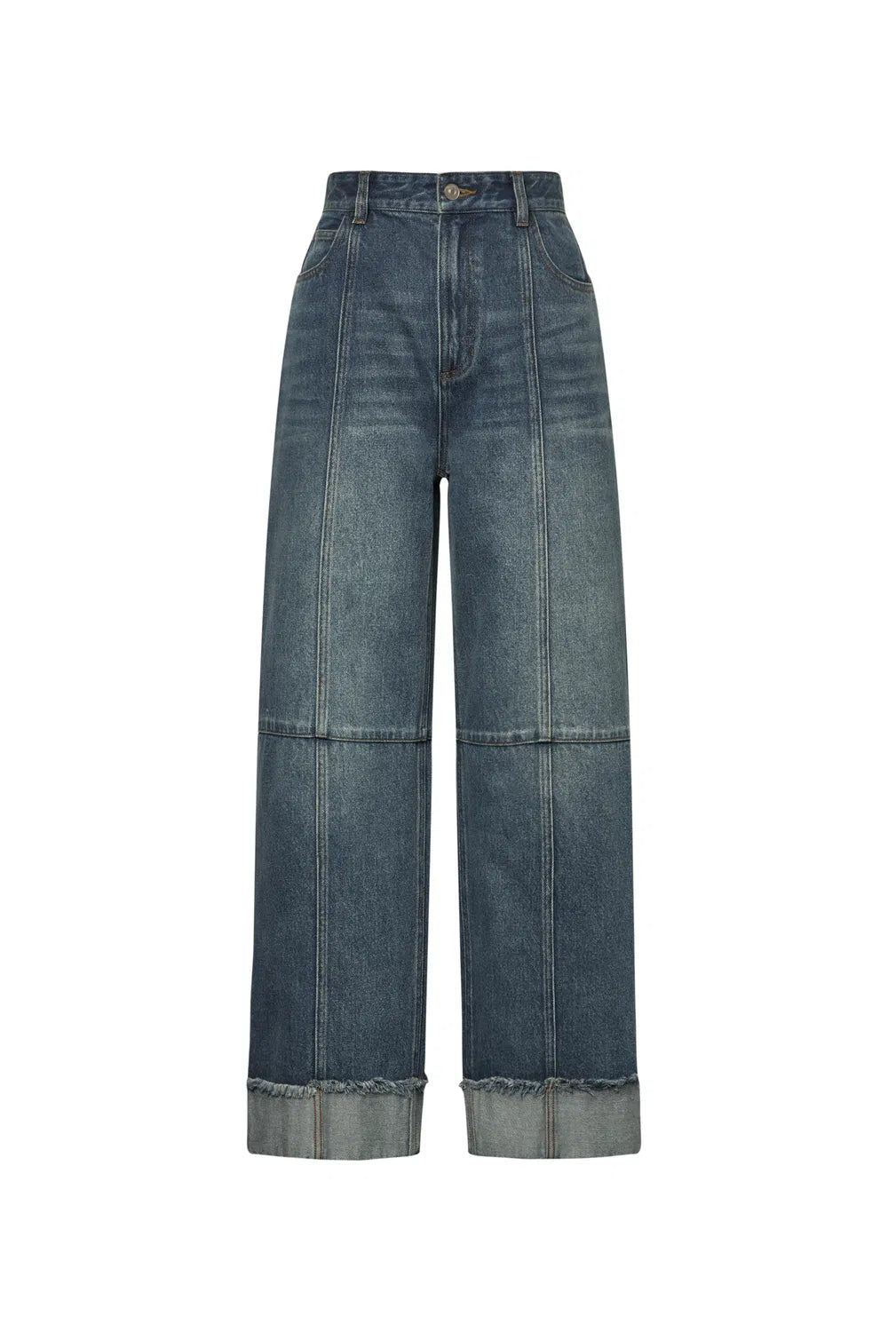 Lark Straight Leg Cuffed Jeans in Tencel Denim