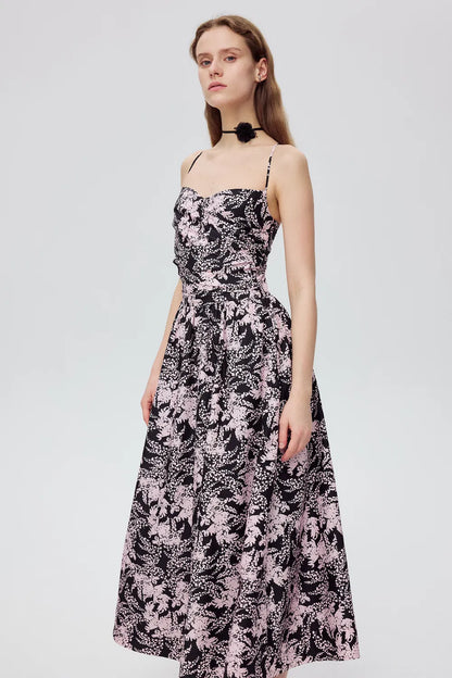 Chantal Flora Prints Dress in Silk Cotton