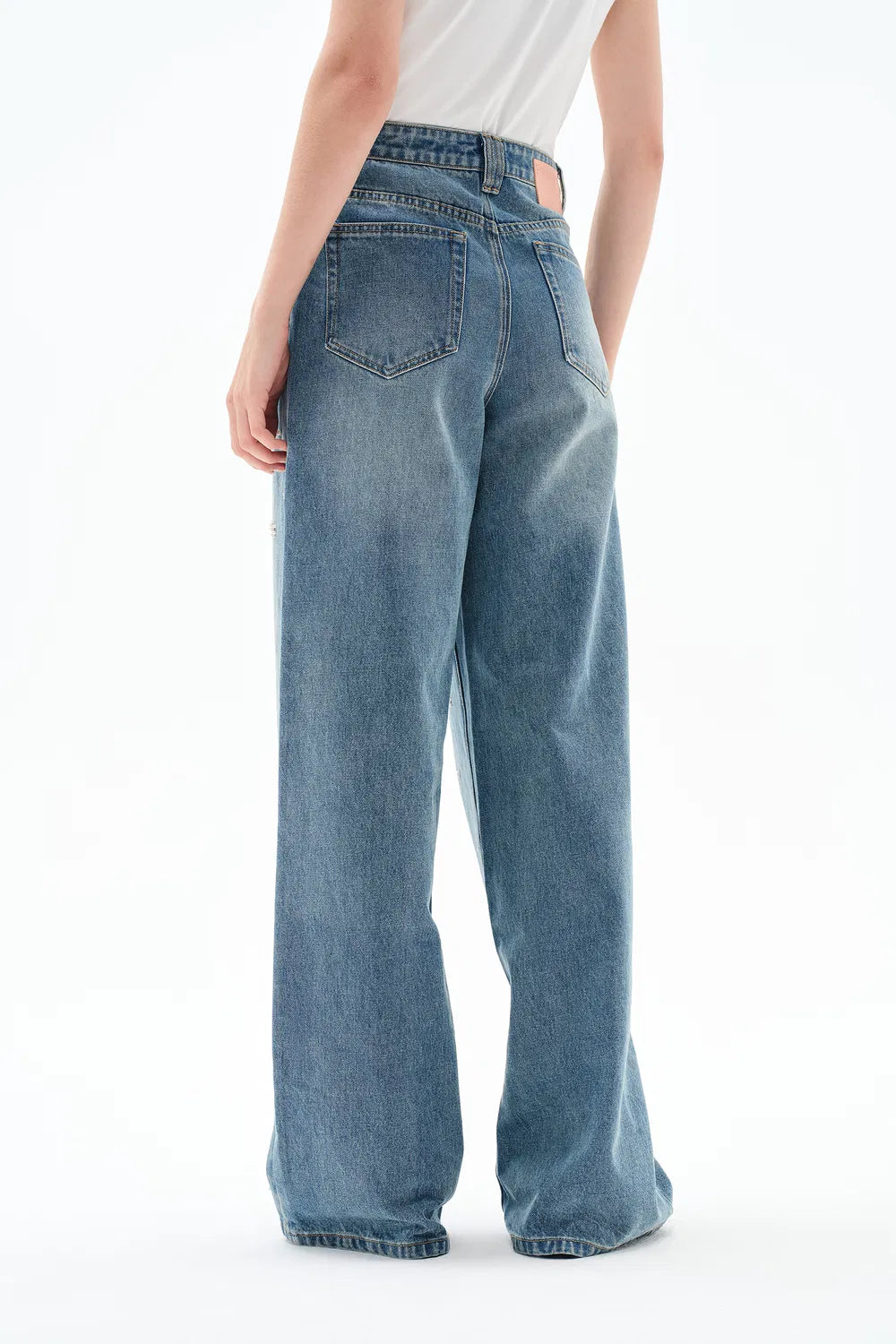 Nico Hand Beaded Jeans in Lightweight Denim