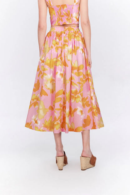 Havana Print A-Line Skirt in Tencel Cotton