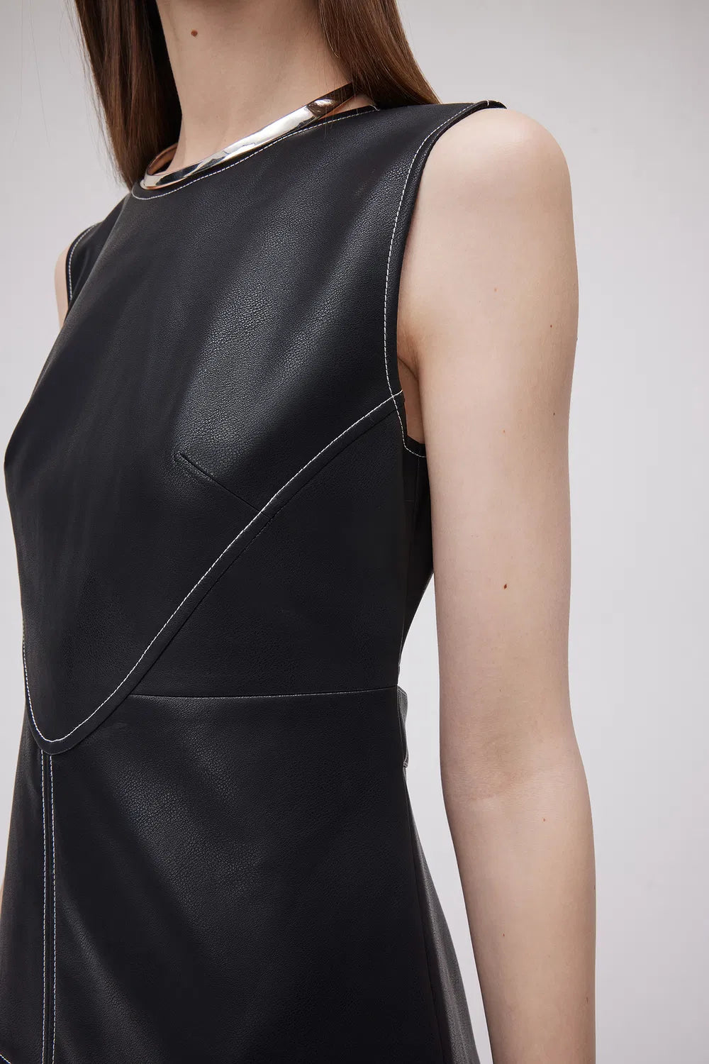 Amaya Dress in Vegan Leather