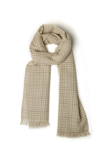 Harris Yellow Plaid Scarf in Merino Wool