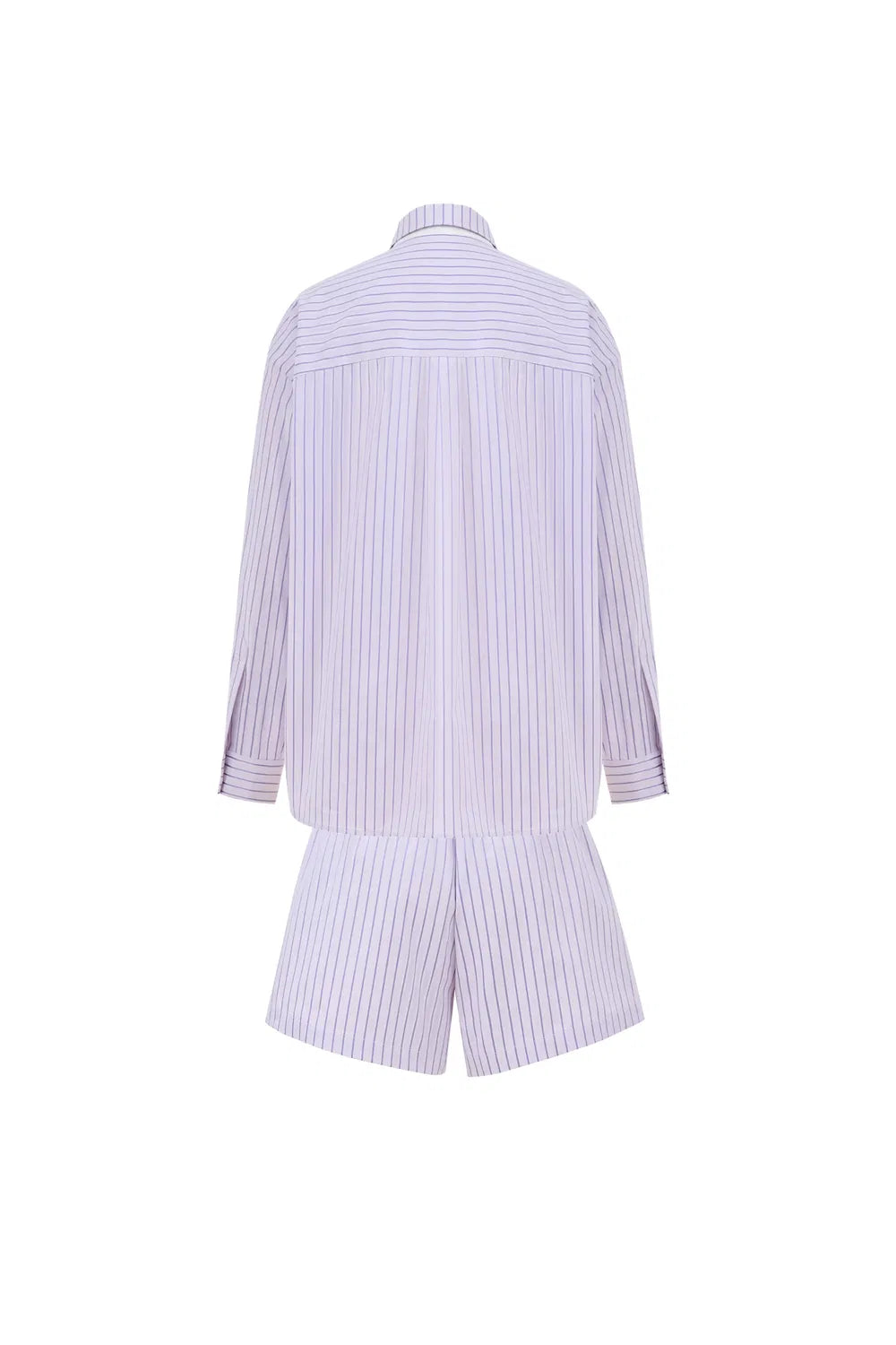 Faya Purple Contrast Shirt and Shorts Set in Viscose Blend