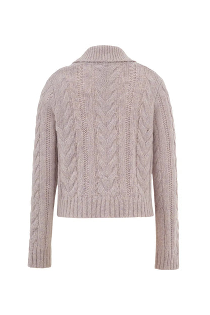 Moon Lapel Sweater in Kid Mohair-Wool Knit