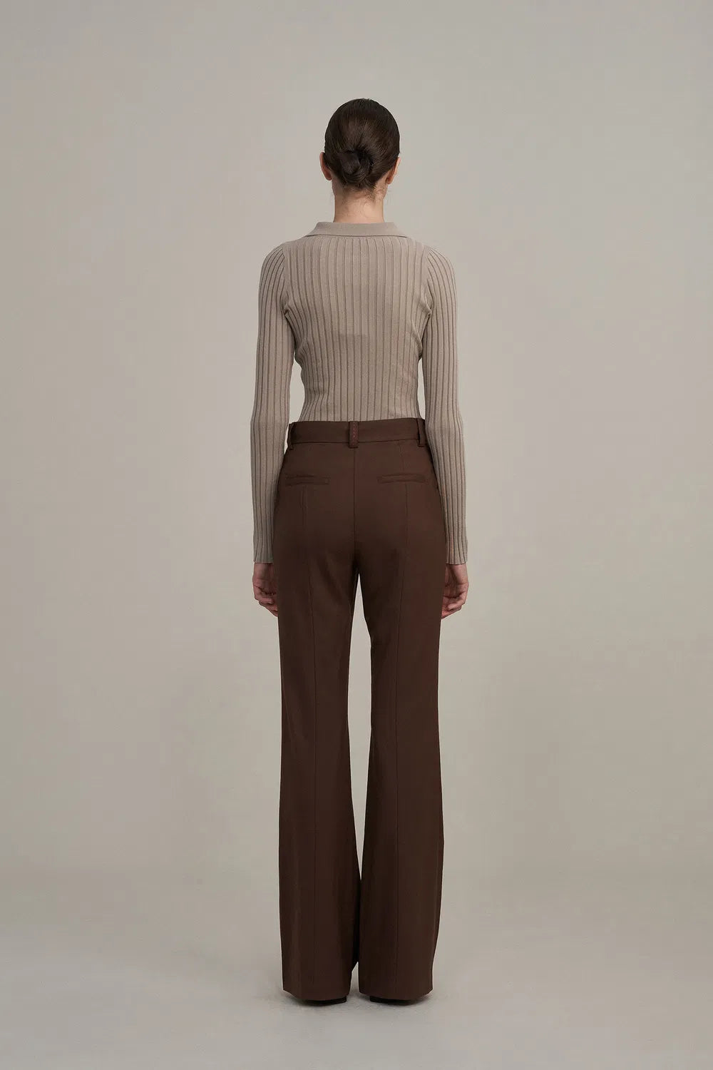 Chance Flared Suit Trousers in Fine Wool