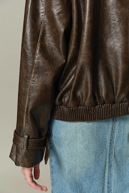 Mei Biker Jacket in Vegan Leather