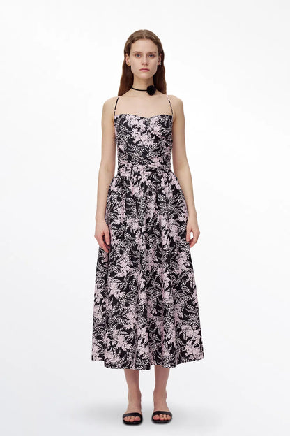 Chantal Flora Prints Dress in Silk Cotton