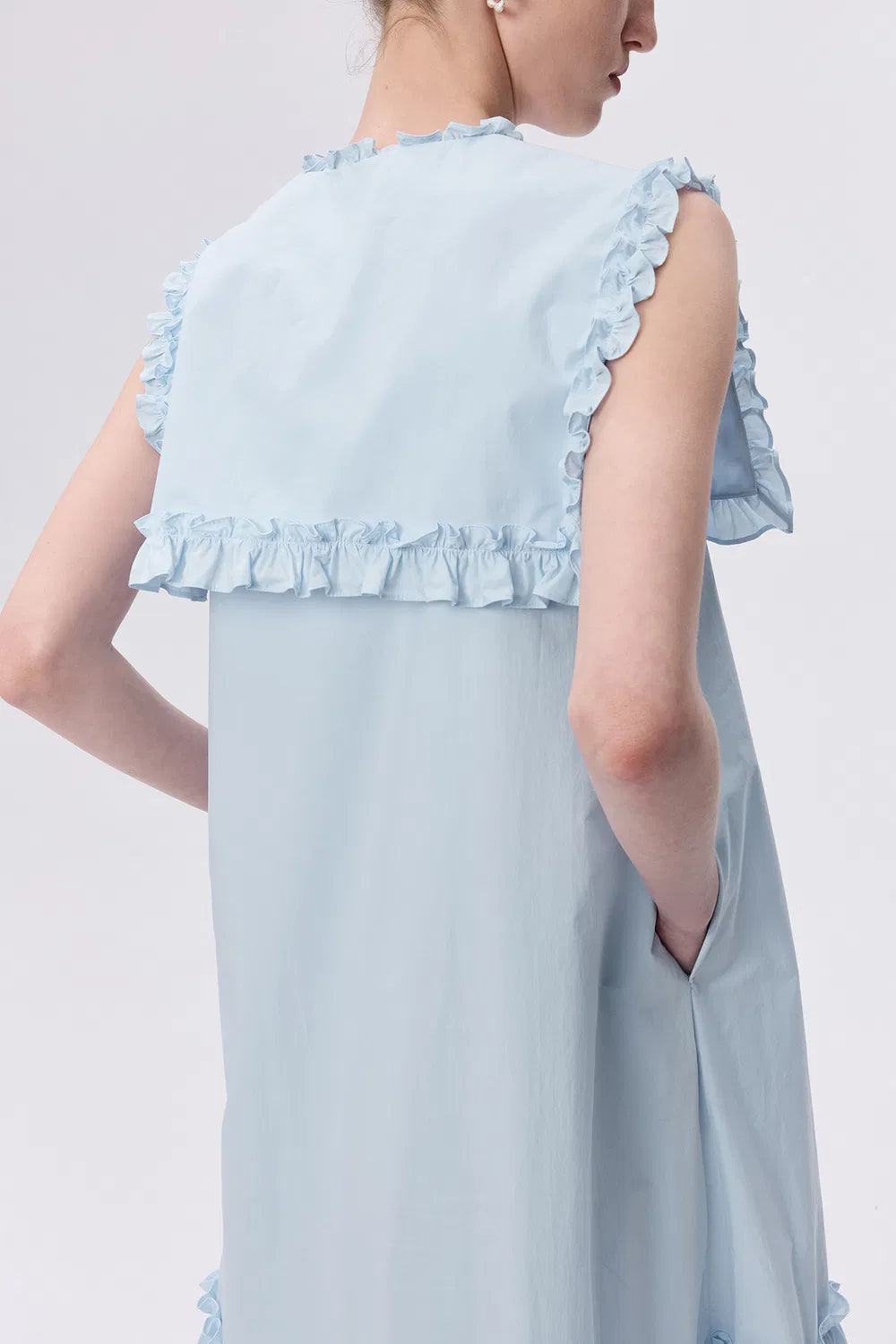 Corrine Detachable Collar Dress in Cotton