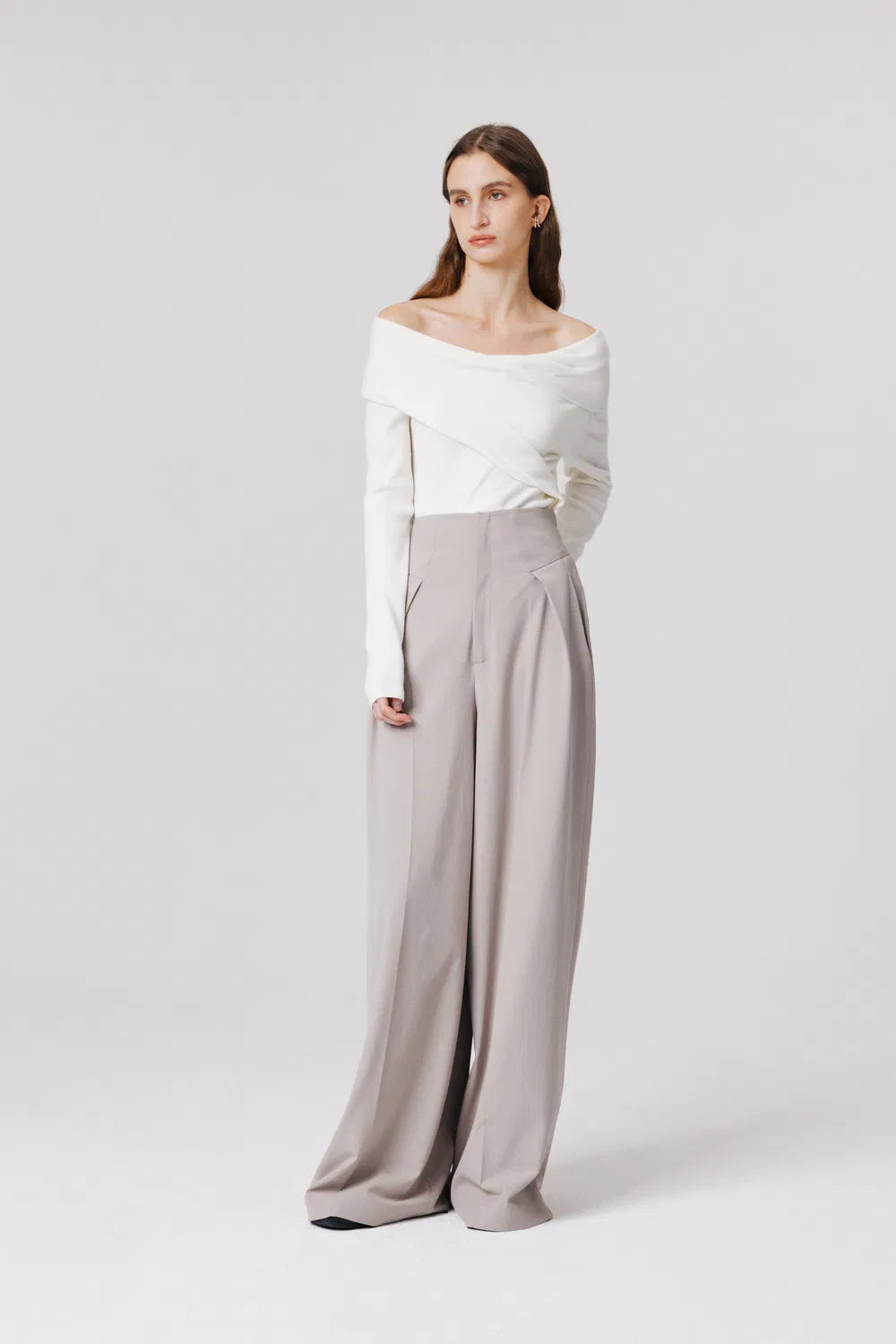 Venus Asymmetrical Sweater in Silk Wool Blend