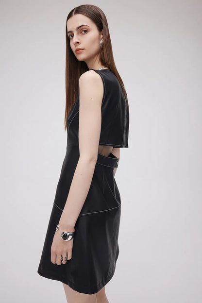 Amaya Dress in Vegan Leather