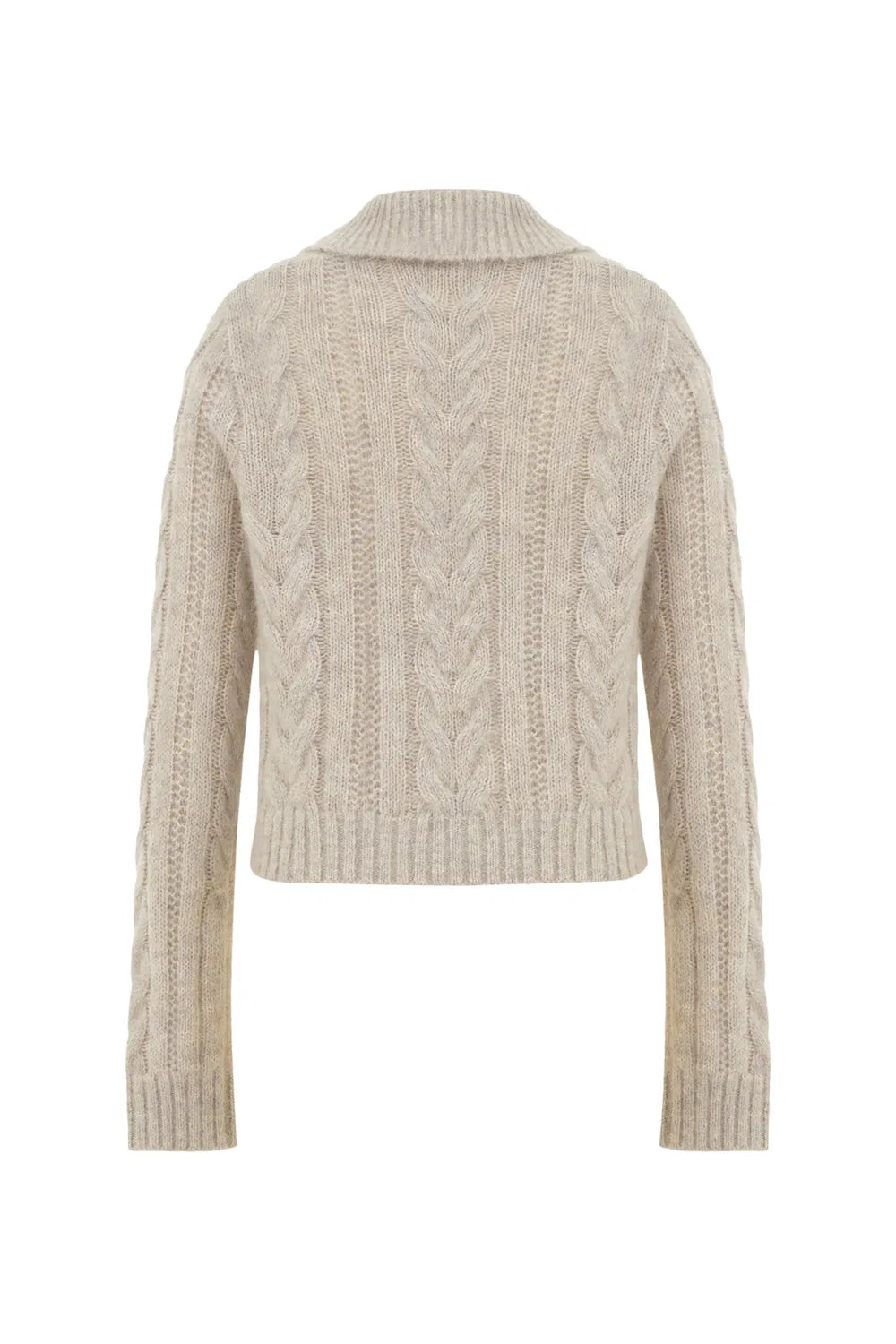 Moon Lapel Sweater in Kid Mohair-Wool Knit