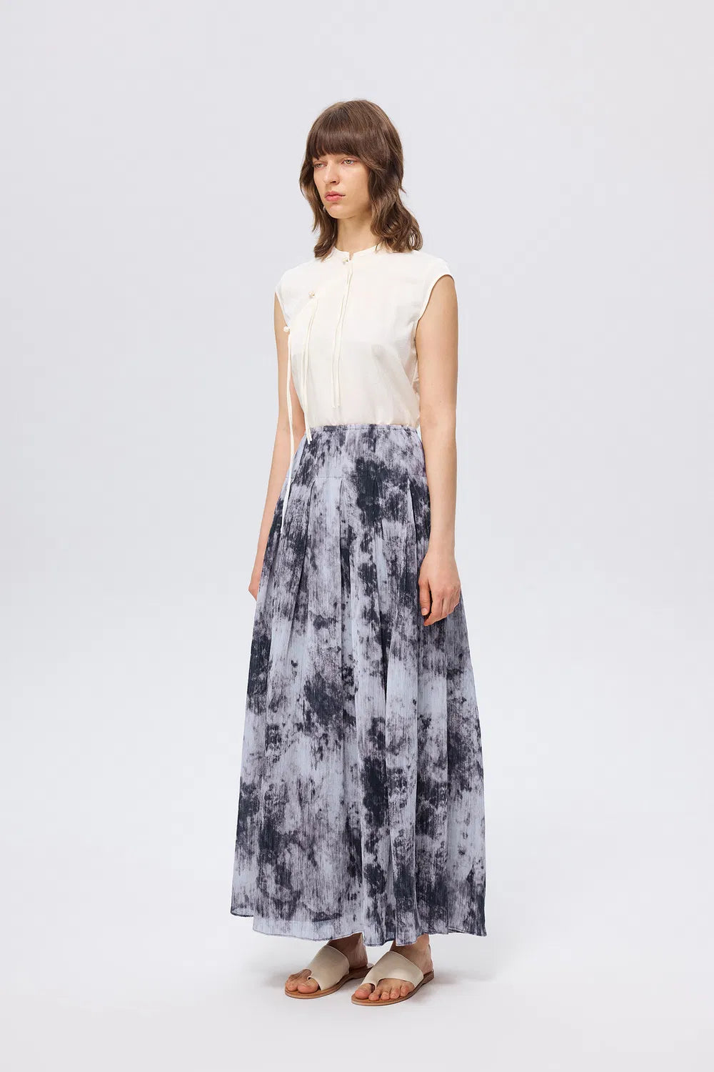 Como Printed Maxi Dress in Silk Cotton Blend