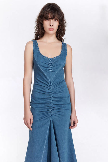 Ali Dress in Washed Cotton Denim