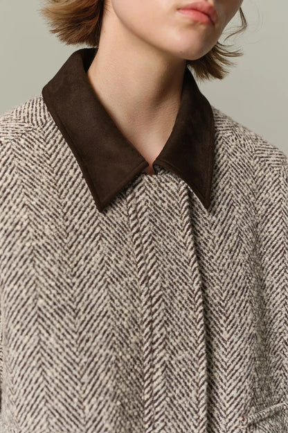 Dakota Tweed Baseball Jacket in Wool