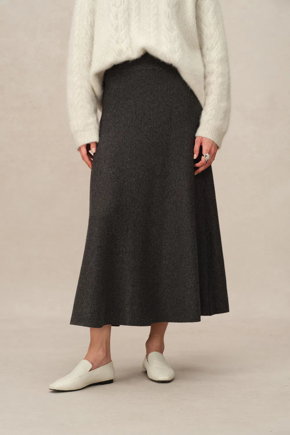 Zephyra Flared Skirt in Merino Wool Knit