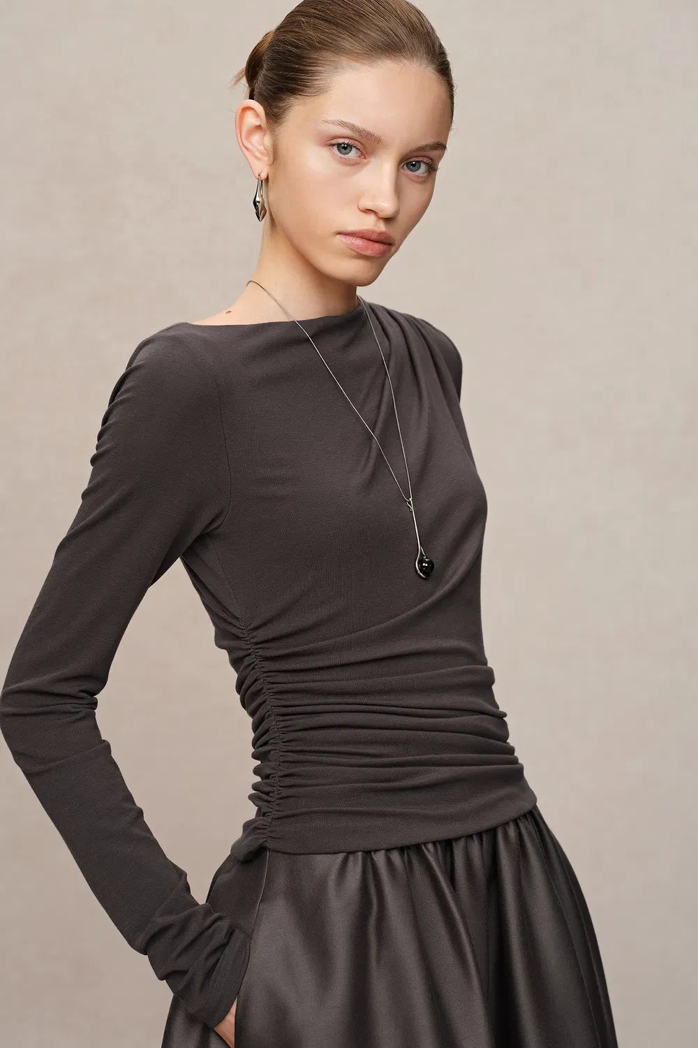 Cindy Bubble Dress in Tencel Wool Knit and Silk Wool Blend