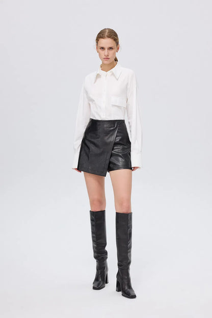 Naja Skort in Distressed Vegan Leather