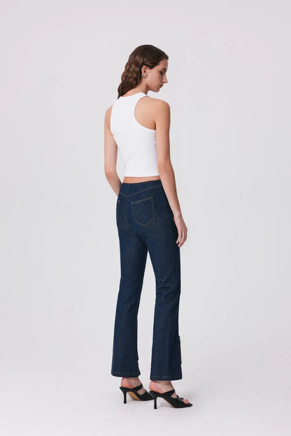 Antonio Zippered Pants in Tencel Denim