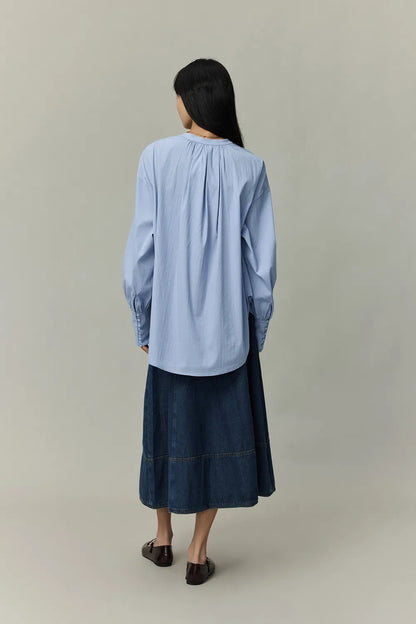 Lila Laidback French Shirt in Tencel-Cotton