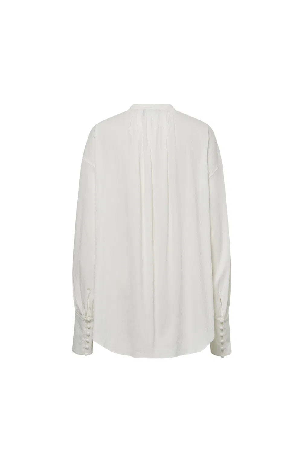 Lila Stand Collar Blouse in Tencel-Cotton