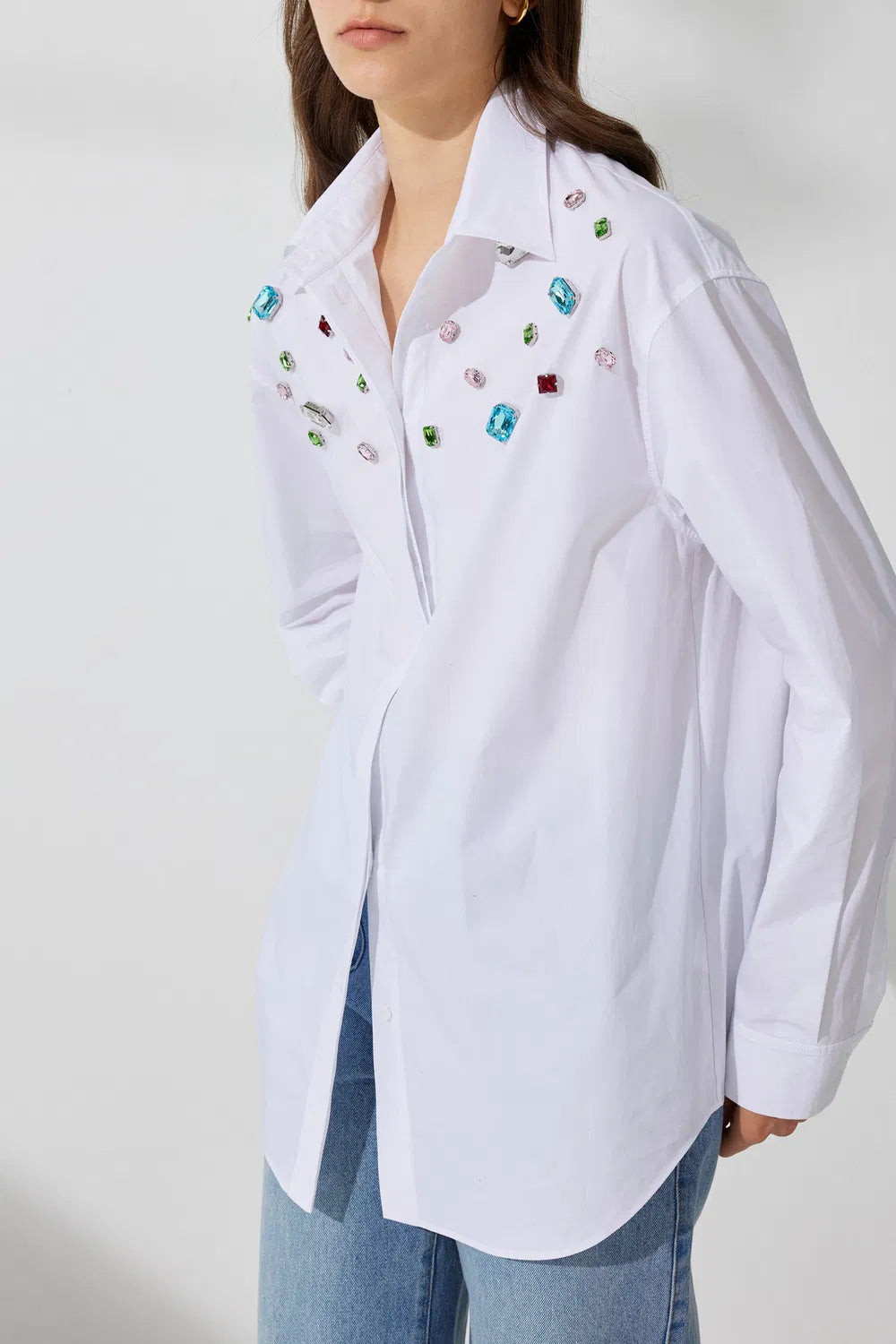 Gemma Bejeweled Shirt in Cotton