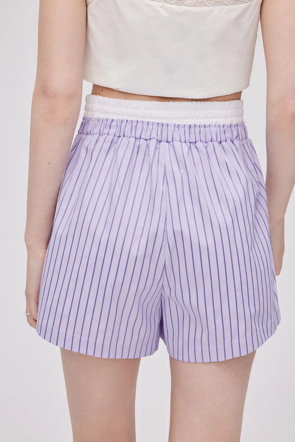 Faya Purple Contrast Shirt and Shorts Set in Viscose Blend