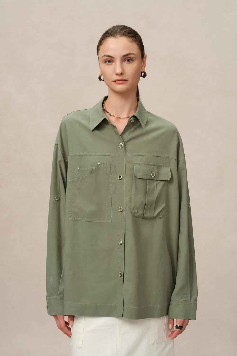 Hazo Utility Shirt in Tencel-Linen Blend