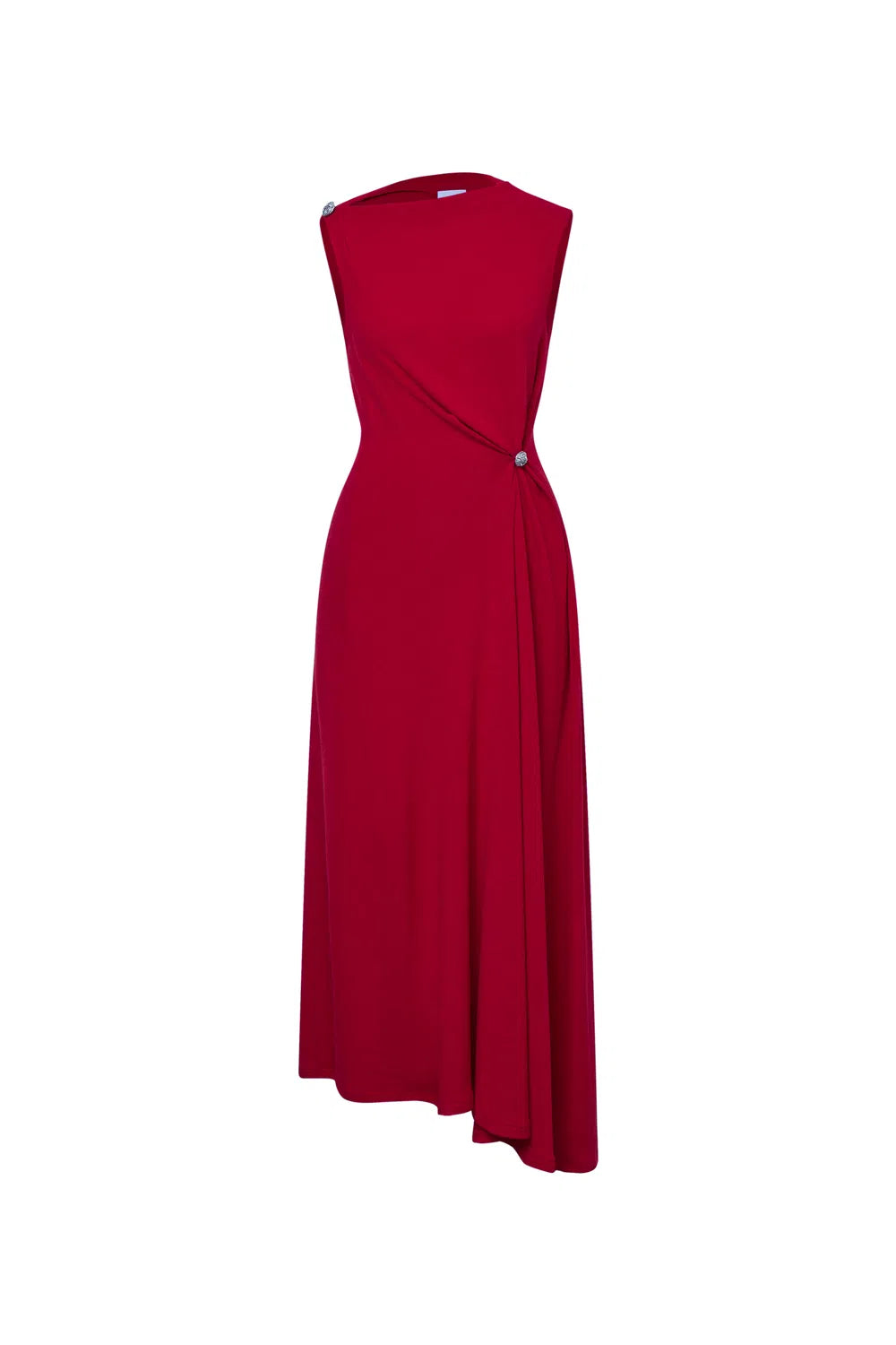 Kiki Asymmetric Knotted Sleeveless Dress in Merino Wool Knit