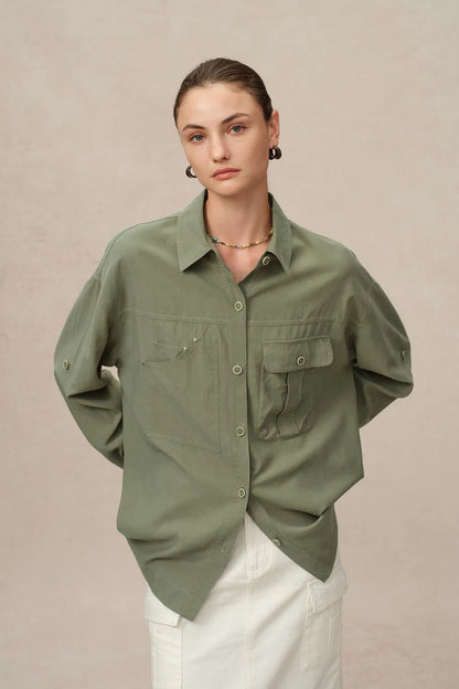 Hazo Utility Shirt in Tencel-Linen Blend