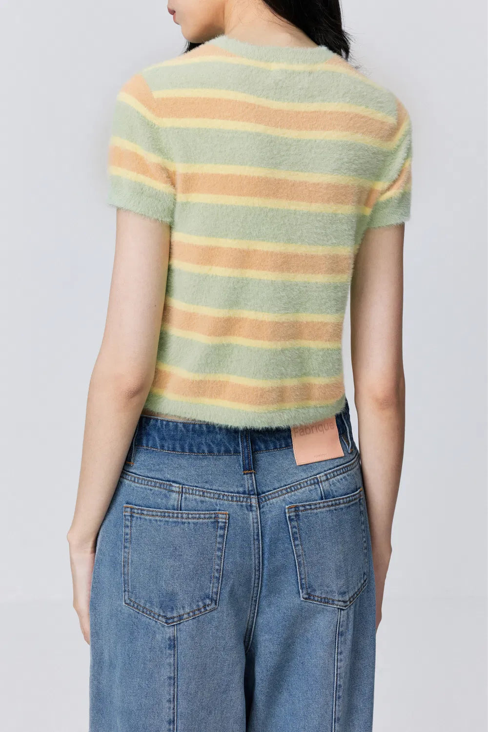 Amber Striped Short Knit Top