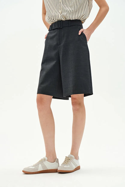 Amelia Wrinkle Resistant Tailored Bermuda Shorts in Australian Merino Wool